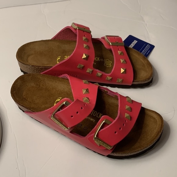 𝅺THE BIRKENSTOCK women Arizona studded fuchsia size 36- RARE. - Picture 2 of 15